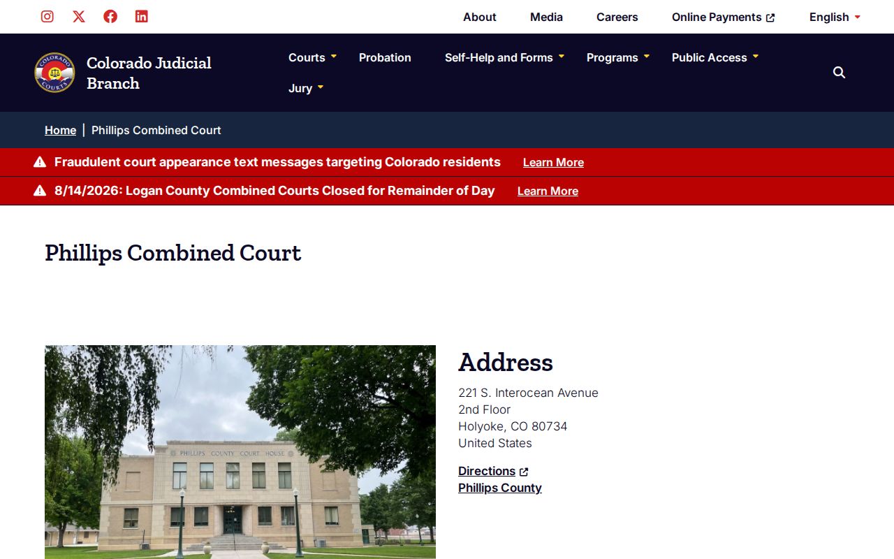 Phillips County court docket Combined Court location page
