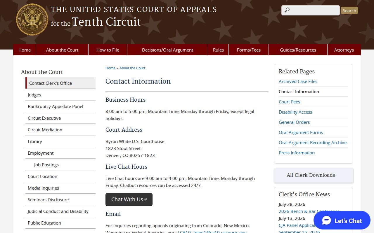 Phillips County court schedule comparison with federal appellate calendar contacts