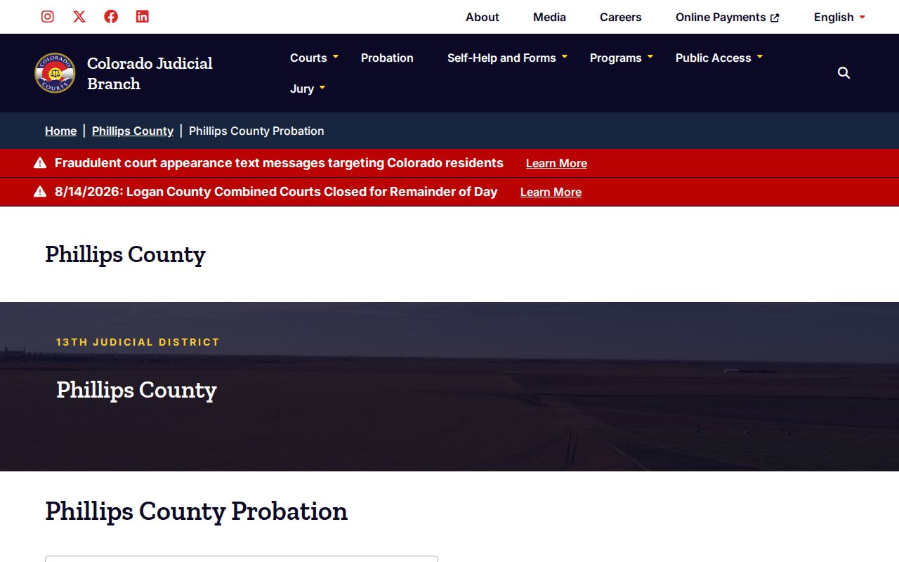 Phillips County criminal docket probation contact page