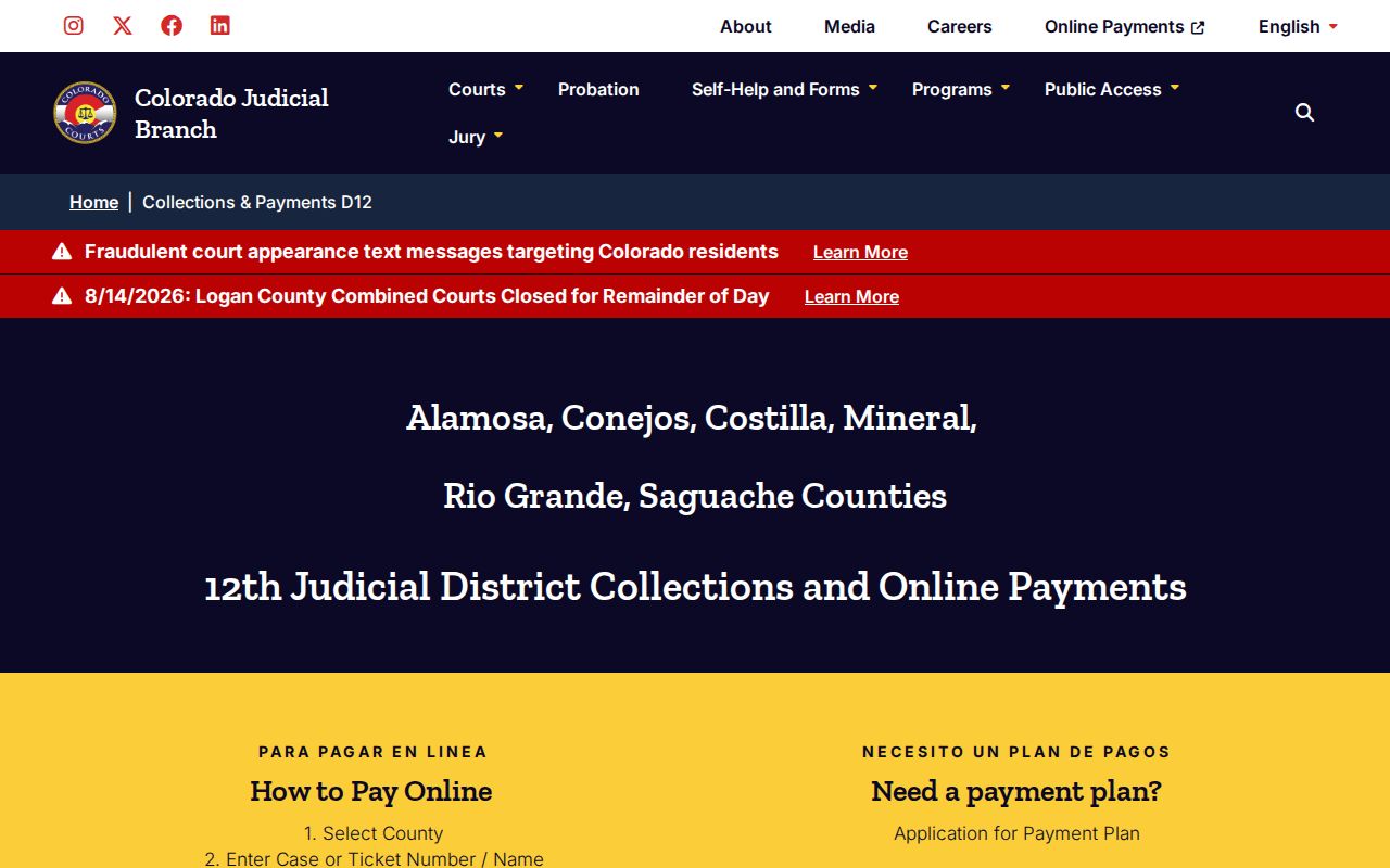 Phillips County traffic court records official collections guidance